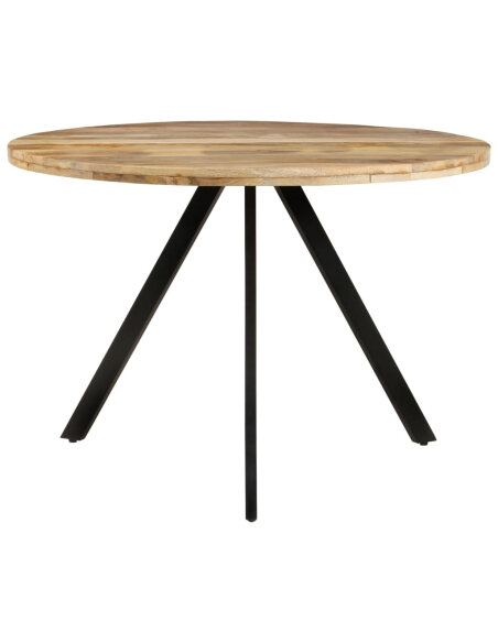 Table à manger Style Industriel en bois de manguier massif Ø 110 x 75 cm {attributes}