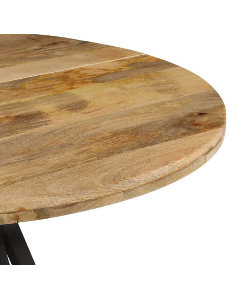 Table à manger Style Industriel en bois de manguier massif Ø 110 x 75 cm {attributes}