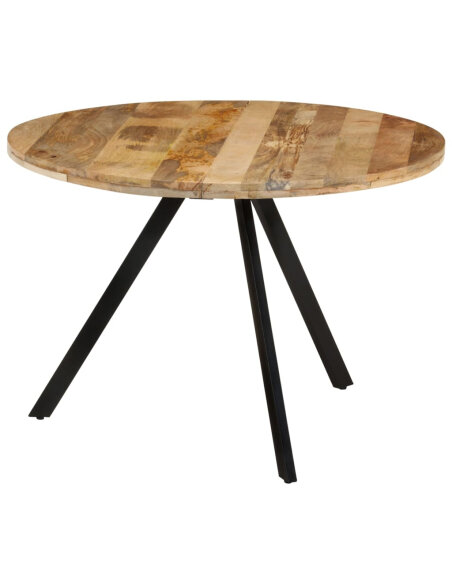 Table à manger Style Industriel en bois de manguier massif Ø 110 x 75 cm {attributes}