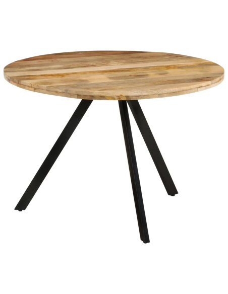 Table à manger Style Industriel en bois de manguier massif Ø 110 x 75 cm {attributes}