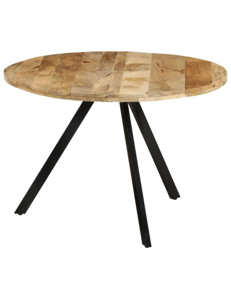 Table à manger Style Industriel en bois de manguier massif Ø 110 x 75 cm {attributes}