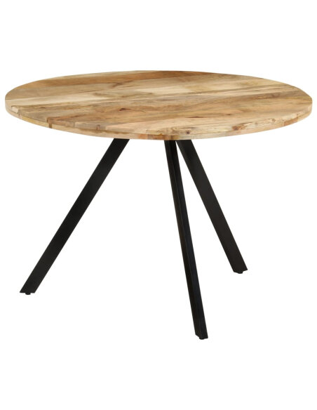 Table à manger Style Industriel en bois de manguier massif Ø 110 x 75 cm {attributes}