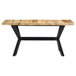Table à manger Style Industriel en bois de manguier massif brut 160 x 80 x 75 cm {attributes} 2