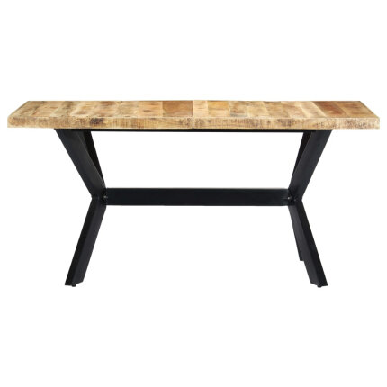 Table à manger Style Industriel en bois de manguier massif brut 160 x 80 x 75 cm {attributes}