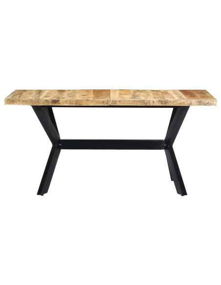 Table à manger Style Industriel en bois de manguier massif brut 160 x 80 x 75 cm {attributes} Table à manger Style Industriel en bois de manguier massif brut 160 x 80 x 75 cm {attributes}