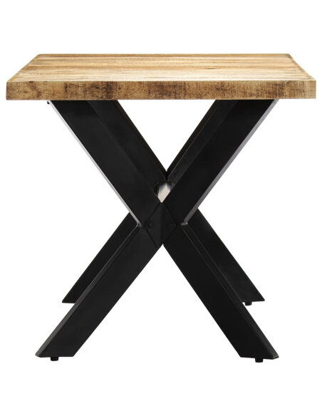 Table à manger Style Industriel en bois de manguier massif brut 160 x 80 x 75 cm {attributes} Table à manger Style Industriel en bois de manguier massif brut 160 x 80 x 75 cm {attributes}