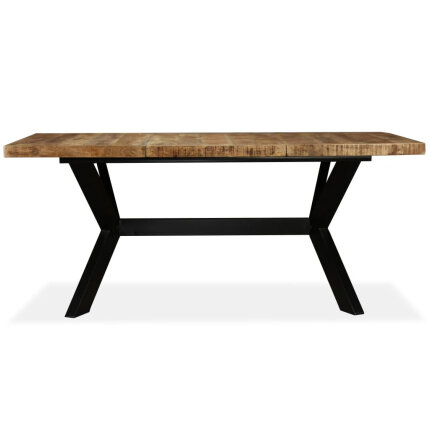 Table à manger Style Industriel en bois de manguier massif et acier 180 x 90 x 76 cm {attributes}