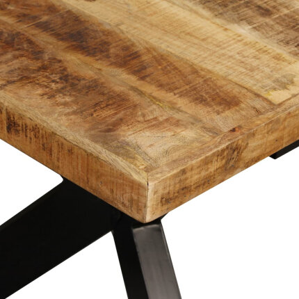 Table à manger Style Industriel en bois de manguier massif et acier 180 x 90 x 76 cm {attributes}