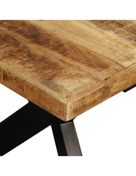 Table à manger Style Industriel en bois de manguier massif et acier 180 x 90 x 76 cm {attributes}