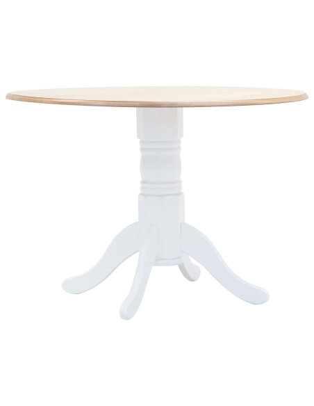 Table à manger style Campagne en bois d'hévéa massif Blanc 106 cm x 75 cm {attributes}