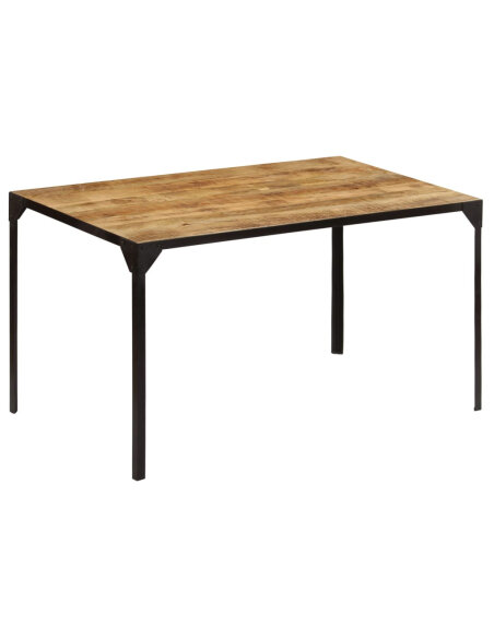 Table à manger Style Industriel en bois de manguier massif 140 x 80 x 76 cm {attributes} Table à manger Style Industriel en bois de manguier massif 140 x 80 x 76 cm {attributes}