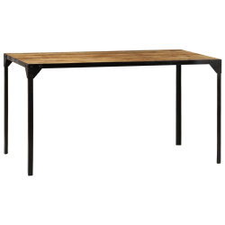 Table à manger Style Industriel en bois de manguier massif 140 x 80 x 76 cm {attributes} 2