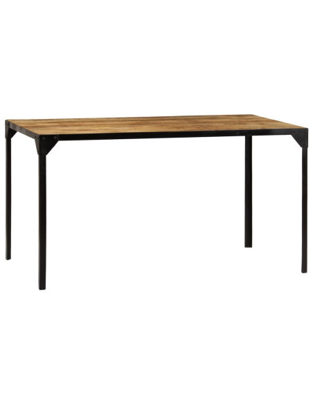 Table à manger Style Industriel en bois de manguier massif 140 x 80 x 76 cm {attributes} Table à manger Style Industriel en bois de manguier massif 140 x 80 x 76 cm {attributes}