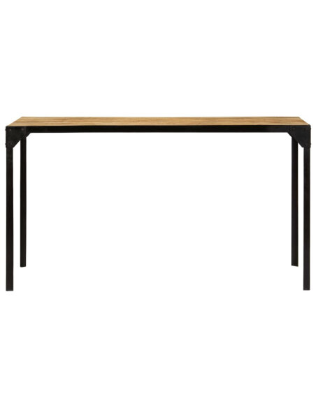 Table à manger Style Industriel en bois de manguier massif 140 x 80 x 76 cm {attributes} Table à manger Style Industriel en bois de manguier massif 140 x 80 x 76 cm {attributes}