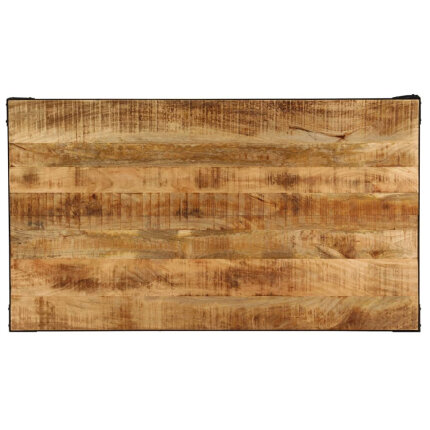 Table à manger Style Industriel en bois de manguier massif 140 x 80 x 76 cm {attributes}