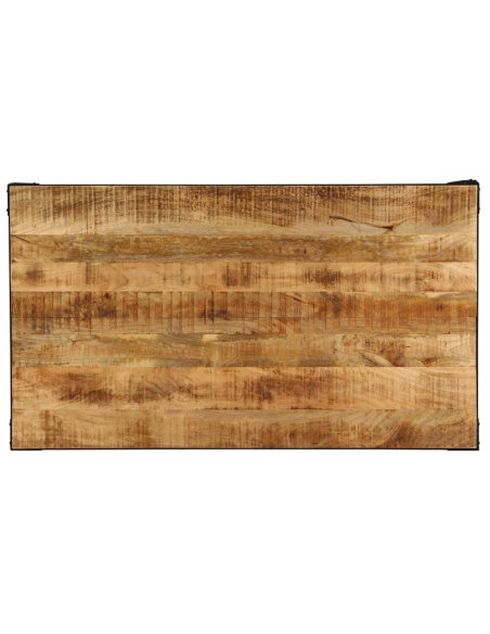 Table à manger Style Industriel en bois de manguier massif 140 x 80 x 76 cm {attributes} Table à manger Style Industriel en bois de manguier massif 140 x 80 x 76 cm {attributes}