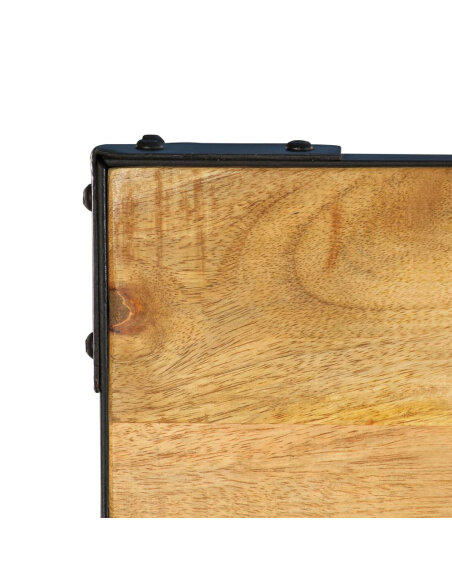 Table à manger Style Industriel en bois de manguier massif 140 x 80 x 76 cm {attributes} Table à manger Style Industriel en bois de manguier massif 140 x 80 x 76 cm {attributes}