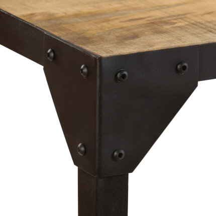 Table à manger Style Industriel en bois de manguier massif 140 x 80 x 76 cm {attributes}
