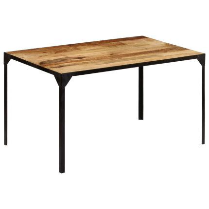 Table à manger Style Industriel en bois de manguier massif 140 x 80 x 76 cm {attributes}