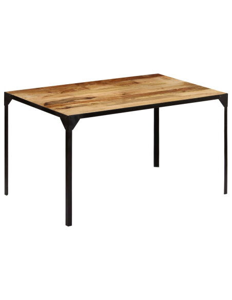 Table à manger Style Industriel en bois de manguier massif 140 x 80 x 76 cm {attributes} Table à manger Style Industriel en bois de manguier massif 140 x 80 x 76 cm {attributes}