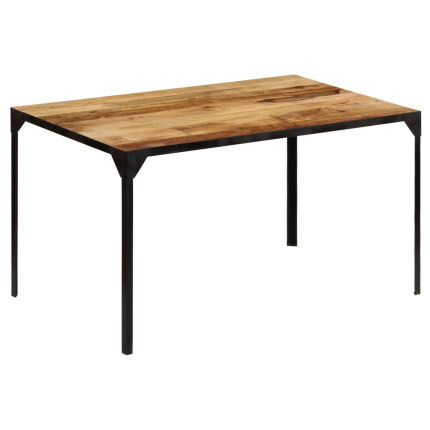 Table à manger Style Industriel en bois de manguier massif 140 x 80 x 76 cm {attributes}