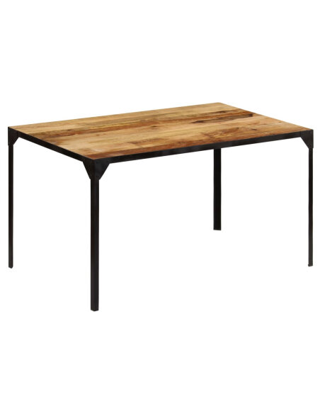 Table à manger Style Industriel en bois de manguier massif 140 x 80 x 76 cm {attributes} Table à manger Style Industriel en bois de manguier massif 140 x 80 x 76 cm {attributes}