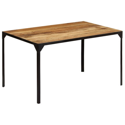 Table à manger Style Industriel en bois de manguier massif 140 x 80 x 76 cm {attributes}