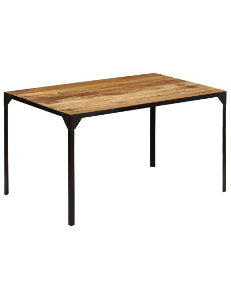 Table à manger Style Industriel en bois de manguier massif 140 x 80 x 76 cm {attributes} Table à manger Style Industriel en bois de manguier massif 140 x 80 x 76 cm {attributes}