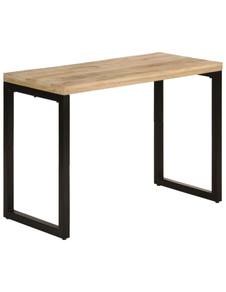 Table à manger Style Industriel en bois de manguier massif 110x50x76 cm {attributes} Table à manger Style Industriel en bois de manguier massif 110x50x76 cm {attributes}