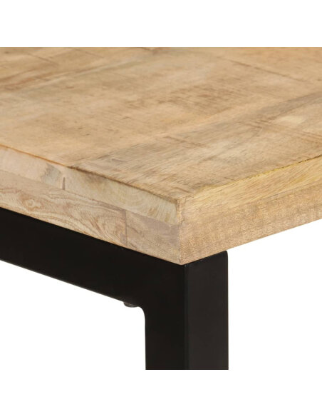 Table à manger Style Industriel en bois de manguier massif 110x50x76 cm {attributes} Table à manger Style Industriel en bois de manguier massif 110x50x76 cm {attributes}
