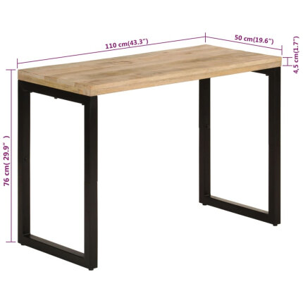 Table à manger Style Industriel en bois de manguier massif 110x50x76 cm {attributes}