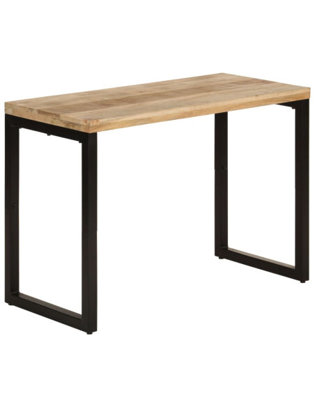 Table à manger Style Industriel en bois de manguier massif 110x50x76 cm {attributes} Table à manger Style Industriel en bois de manguier massif 110x50x76 cm {attributes}