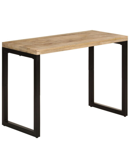 Table à manger Style Industriel en bois de manguier massif 110x50x76 cm {attributes} Table à manger Style Industriel en bois de manguier massif 110x50x76 cm {attributes}