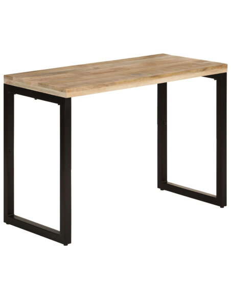 Table à manger Style Industriel en bois de manguier massif 110x50x76 cm {attributes} Table à manger Style Industriel en bois de manguier massif 110x50x76 cm {attributes}