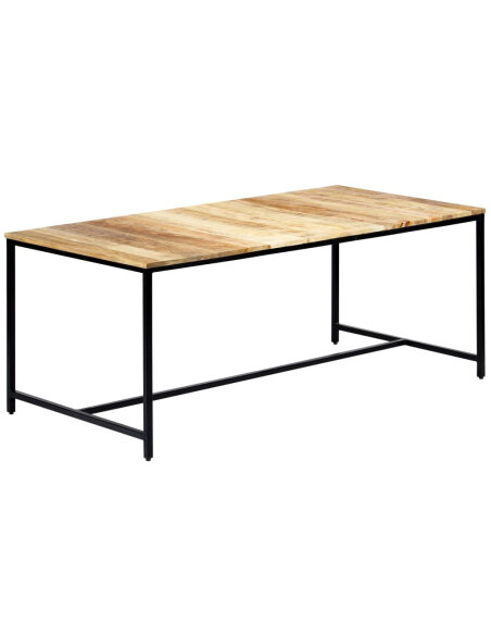 Table à manger Style Industriel en bois de manguier massif brut 180 x 90 x 75 cm {attributes}