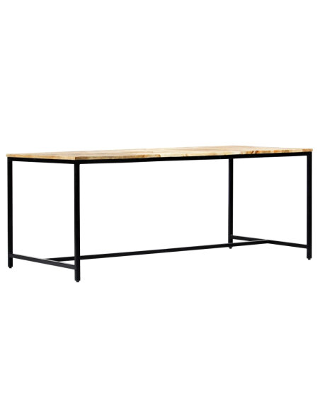Table à manger Style Industriel en bois de manguier massif brut 180 x 90 x 75 cm {attributes}