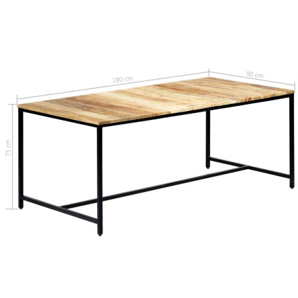 Table à manger Style Industriel en bois de manguier massif brut 180 x 90 x 75 cm {attributes}