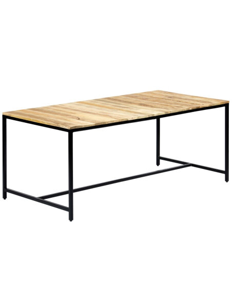 Table à manger Style Industriel en bois de manguier massif brut 180 x 90 x 75 cm {attributes}