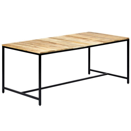 Table à manger Style Industriel en bois de manguier massif brut 180 x 90 x 75 cm {attributes}