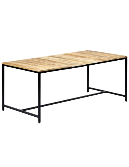 Table à manger Style Industriel en bois de manguier massif brut 180 x 90 x 75 cm {attributes}