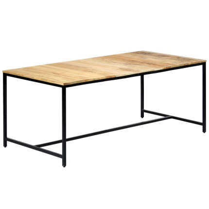 Table à manger Style Industriel en bois de manguier massif brut 180 x 90 x 75 cm {attributes}