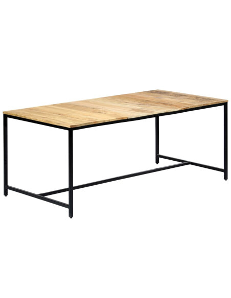 Table à manger Style Industriel en bois de manguier massif brut 180 x 90 x 75 cm {attributes}