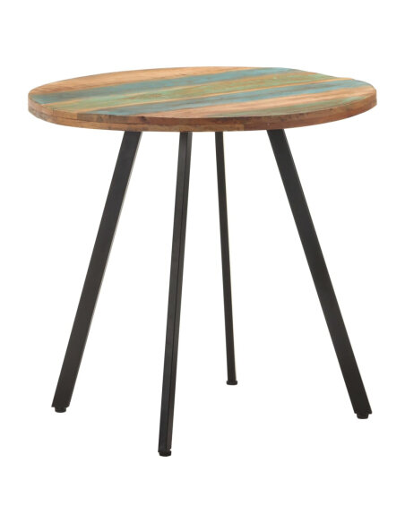 Table salle à manger Style Industriel en bois de récupération massif Multicolore 80 cm {attributes}