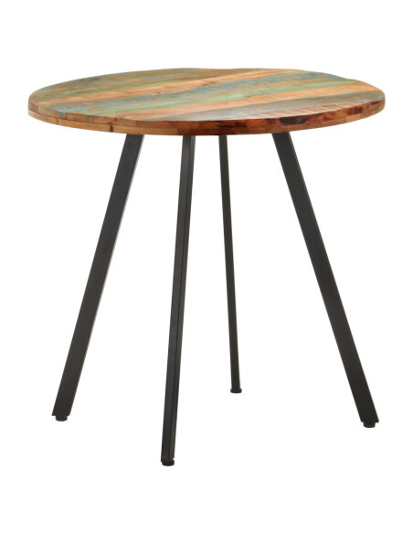 Table salle à manger Style Industriel en bois de récupération massif Multicolore 80 cm {attributes}