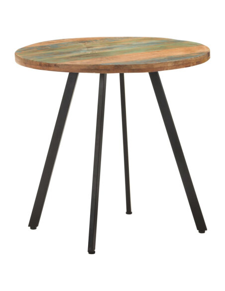 Table salle à manger Style Industriel en bois de récupération massif Multicolore 80 cm {attributes}