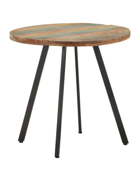 Table salle à manger Style Industriel en bois de récupération massif Multicolore 80 cm {attributes}