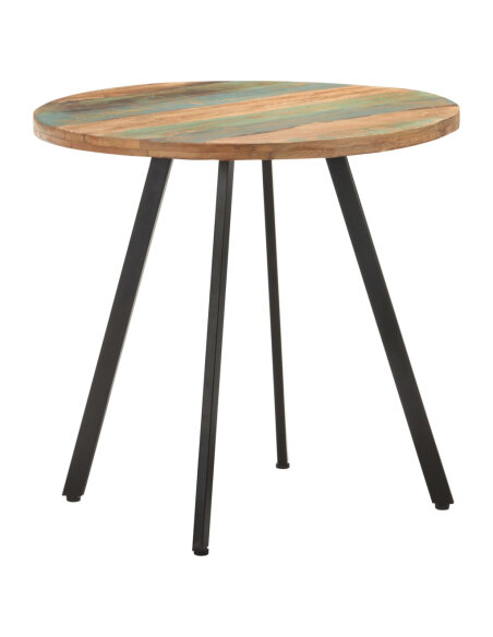 Table salle à manger Style Industriel en bois de récupération massif Multicolore 80 cm {attributes}
