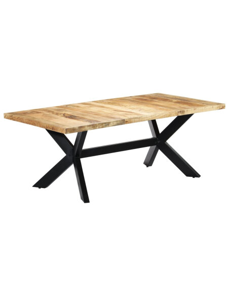Table salle à manger Style Industriel en bois de manguier 200 x 100 x 75 cm {attributes} Table salle à manger Style Industriel en bois de manguier 200 x 100 x 75 cm {attributes}