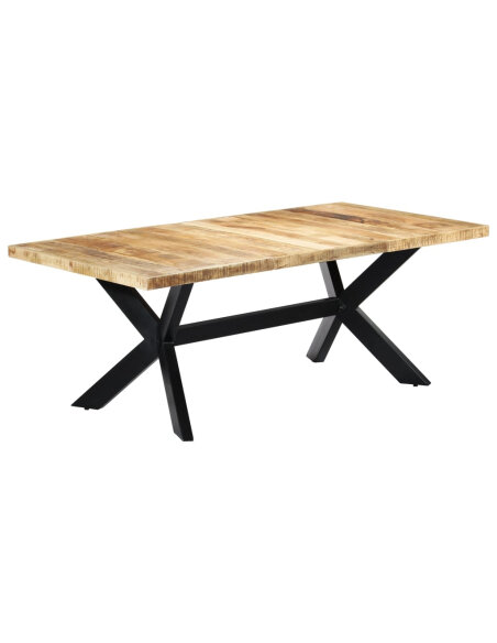 Table salle à manger Style Industriel en bois de manguier 200 x 100 x 75 cm {attributes} Table salle à manger Style Industriel en bois de manguier 200 x 100 x 75 cm {attributes}