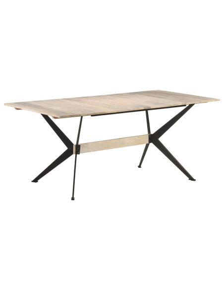 Table à manger Style Industriel en bois de manguier massif 180x90x76 cm {attributes}